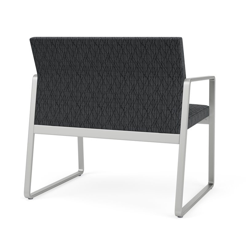 Gansett Reception Waiting Room Bariatric Chair / Silver Steel / Dark Gray