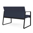 Gansett Reception Waiting Room Healthcare Loveseat / Black Steel / Blue