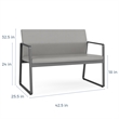 Gansett Reception Waiting Room Healthcare Loveseat / Black Steel / Blue