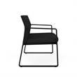 Gansett Reception Waiting Room Healthcare Loveseat / Black Steel / Black