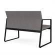 Gansett Reception Waiting Room Healthcare Loveseat / Black Steel / Light Gray