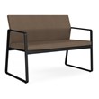 Gansett Reception Waiting Room Healthcare Loveseat / Black Steel / Brown