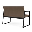 Gansett Reception Waiting Room Healthcare Loveseat / Black Steel / Brown
