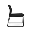 Gansett Reception Waiting Room Armless Guest Chair / Black Steel / Black