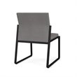 Gansett Reception Waiting Armless Guest Chair / Black Steel / Light Gray