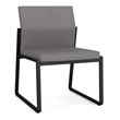 Gansett Reception Waiting Armless Guest Chair / Black Steel / Light Gray