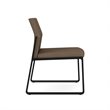 Gansett Reception Waiting Room Armless Guest Chair / Black Steel / Brown