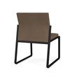 Gansett Reception Waiting Room Armless Guest Chair / Black Steel / Brown