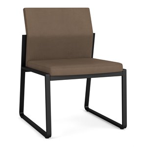 lesro gansett polyurethane armless guest chair in black/castillo quarry