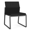Gansett Reception Waiting Armless Guest Chair / Charcoal Steel / Black