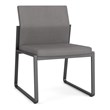 Gansett Reception Waiting Armless Guest Chair / Charcoal Steel / Light Gray