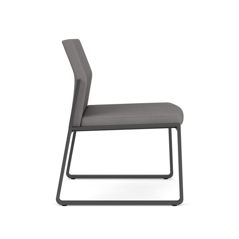 Gansett Reception Waiting Armless Guest Chair / Charcoal Steel / Light Gray