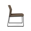 Gansett Reception Waiting Armless Guest Chair / Charcoal Steel / Brown