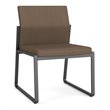 Gansett Reception Waiting Armless Guest Chair / Charcoal Steel / Brown