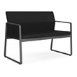 Gansett Reception Waiting Room Healthcare Loveseat / Charcoal Steel / Black