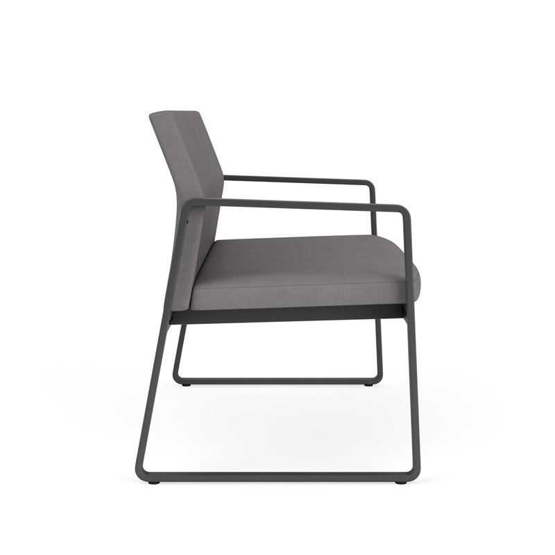 Gansett Reception Waiting Room Healthcare Loveseat / Charcoal Steel / Light Gray