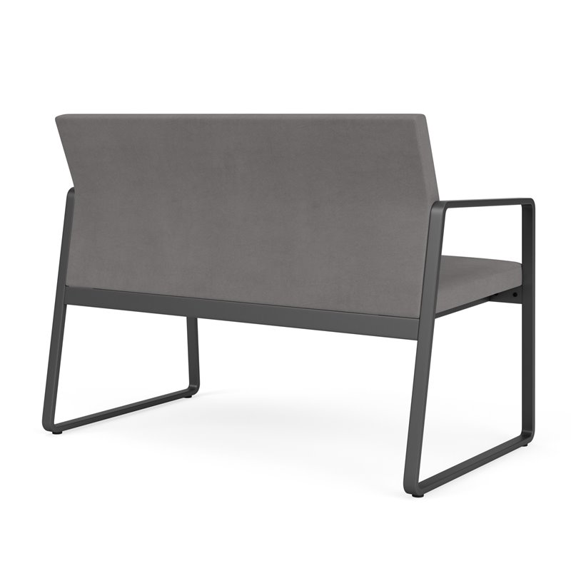 Gansett Reception Waiting Room Healthcare Loveseat / Charcoal Steel / Light Gray