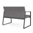 Gansett Reception Waiting Room Healthcare Loveseat / Charcoal Steel / Light Gray