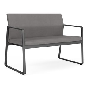 Gansett Reception Waiting Room Healthcare Loveseat / Charcoal Steel / Light Gray