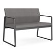 Gansett Reception Waiting Room Healthcare Loveseat / Charcoal Steel / Light Gray