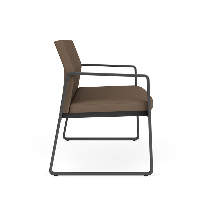 Gansett Reception Waiting Room Healthcare Loveseat / Charcoal Steel / Brown