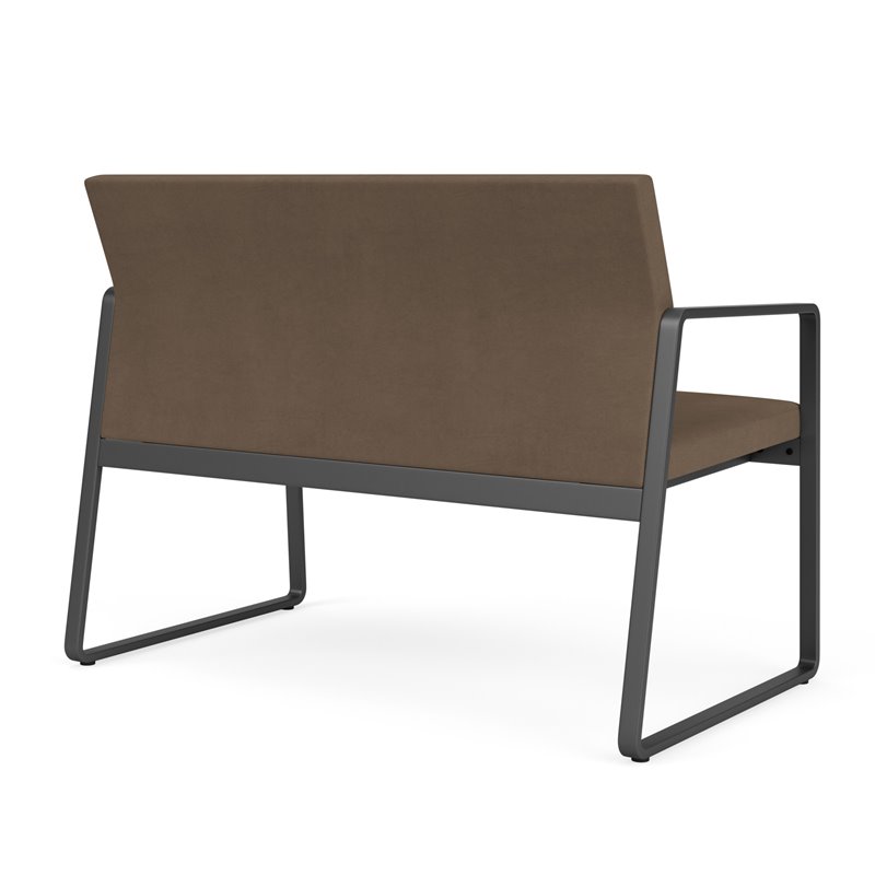 Gansett Reception Waiting Room Healthcare Loveseat / Charcoal Steel / Brown