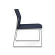 Gansett Reception Waiting Room Armless Guest Chair / Silver Steel / Blue