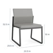 Gansett Reception Waiting Room Armless Guest Chair / Silver Steel / Blue