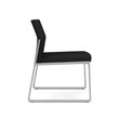 Gansett Reception Waiting Room Armless Guest Chair / Silver Steel / Black