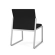 Gansett Reception Waiting Room Armless Guest Chair / Silver Steel / Black