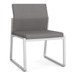 Gansett Reception Waiting Armless Guest Chair / Silver Steel / Light Gray