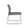 Gansett Reception Waiting Armless Guest Chair / Silver Steel / Light Gray