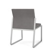 Gansett Reception Waiting Armless Guest Chair / Silver Steel / Light Gray