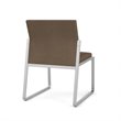Gansett Reception Waiting Room Armless Guest Chair / Silver Steel / Brown