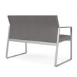 Gansett Reception Waiting Room Healthcare Loveseat / Silver Steel / Light Gray