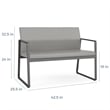 Gansett Reception Waiting Room Healthcare Loveseat / Silver Steel / Brown
