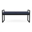Gansett Reception Waiting Room Healthcare 2-Seat Bench / Black Steel / Blue
