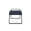 Gansett Reception Waiting Room Healthcare 2-Seat Bench / Black Steel / Blue