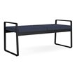 Gansett Reception Waiting Room Healthcare 2-Seat Bench / Black Steel / Blue
