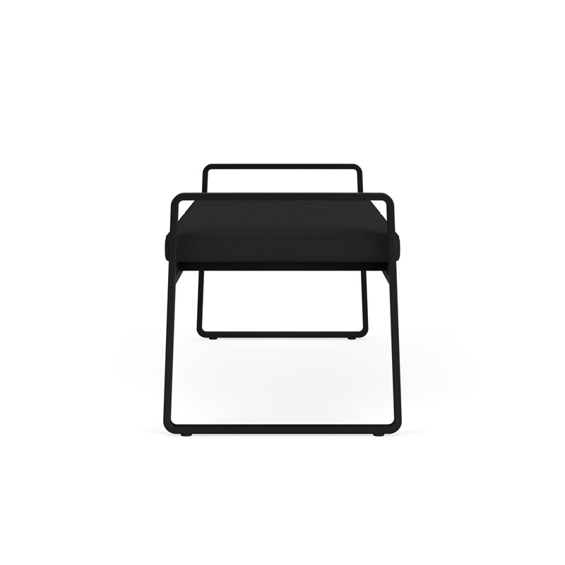 Gansett Reception Waiting Room Healthcare 2-Seat Bench / Black Steel / Black