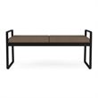 Gansett Reception Waiting Room Healthcare 2-Seat Bench / Black Steel / Brown