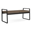 Gansett Reception Waiting Room Healthcare 2-Seat Bench / Black Steel / Brown