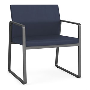 Gansett Reception Waiting Oversize Guest Chair / Charcoal Steel / Blue