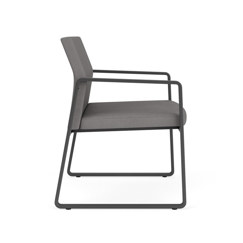 Gansett Reception Waiting Oversize Guest Chair / Charcoal Steel / Light Gray