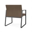 Gansett Reception Waiting Oversize Guest Chair / Charcoal Steel / Brown