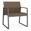 Gansett Reception Waiting Oversize Guest Chair / Charcoal Steel / Brown