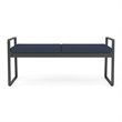 Gansett Reception Waiting Room Healthcare 2-Seat Bench / Charcoal Steel / Blue