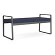 Gansett Reception Waiting Room Healthcare 2-Seat Bench / Charcoal Steel / Blue
