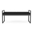 Gansett Reception Waiting Room Healthcare 2-Seat Bench / Charcoal Steel / Black
