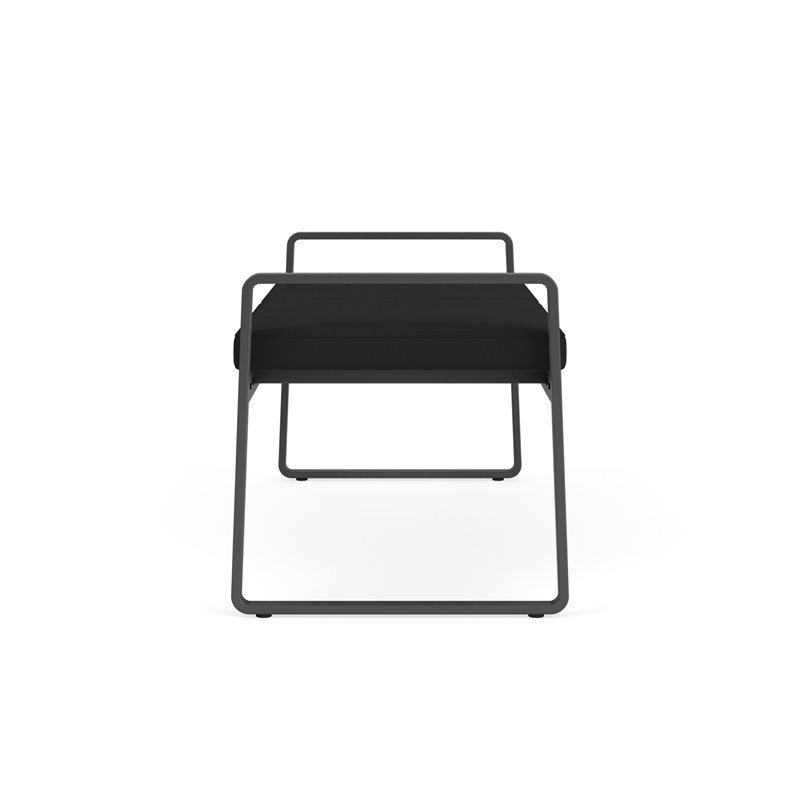 Gansett Reception Waiting Room Healthcare 2-Seat Bench / Charcoal Steel / Black